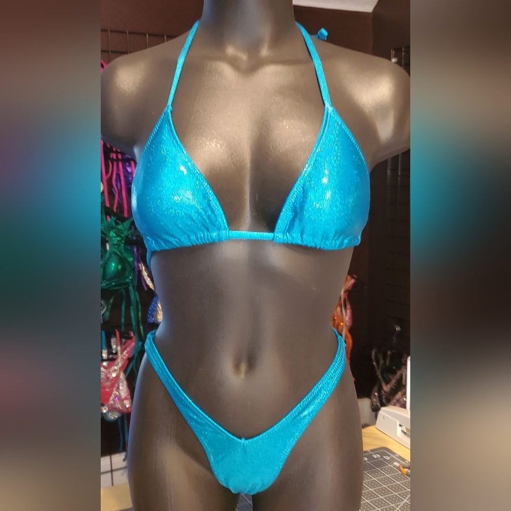Figure/Bodybuilding/Physique Spandex suit-Turquoise (competition, posing pract…